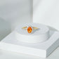 Orange Fire Opal Oval Shape Engagement Ring with Moissanite