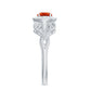 Real 0.45 Carat Fire Opal and Diamond Vintage Inspired Engagement Ring