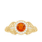 Real 0.45 Carat Fire Opal and Diamond Vintage Inspired Engagement Ring