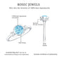 Anillo de compromiso de diamante y aguamarina auténtica con engaste biselado con certificado
