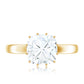Certified 3 Carat Cushion Cut Moissanite Solitaire Engagement Ring