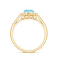 Certified 0.8 Carat Real Aquamarine Engagement Ring with Diamond Flower Halo