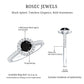 Minimal Black Spinel Minimal Engagement Ring with Diamond Halo