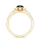 Minimal Black Spinel Minimal Engagement Ring with Diamond Halo