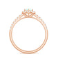 Anillo de compromiso de ópalo etíope natural con halo de diamantes