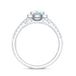 Anillo de compromiso de ópalo etíope natural con halo de diamantes