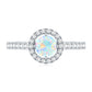 Anillo de compromiso de ópalo etíope natural con halo de diamantes