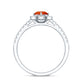 0.45 Carat Real Fire Opal and Diamond Halo Engagement Ring