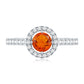0.45 Carat Real Fire Opal and Diamond Halo Engagement Ring