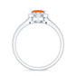0.6 Carat Teardrop Fire Opal Ring with Diamond Halo