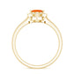 0.6 Carat Teardrop Fire Opal Ring with Diamond Halo