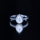 Pear Shaped Moonstone Halo Engagement Ring with Diamond