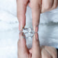 Pear Shaped Moonstone Halo Engagement Ring with Diamond
