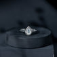 Pear Shaped Moonstone Halo Engagement Ring with Diamond