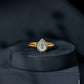 Pear Shaped Moonstone Halo Engagement Ring with Diamond