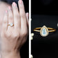 Pear Shaped Moonstone Halo Engagement Ring with Diamond
