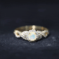 Real Ethiopian Opal Diamond Vintage Looking Engagement Ring with Criss Cross Shank