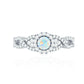 Real Ethiopian Opal Diamond Vintage Looking Engagement Ring with Criss Cross Shank