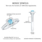 Vintage Looking Aquamarine and Diamond Halo Engagement Ring for Women