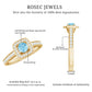Vintage Looking Aquamarine and Diamond Halo Engagement Ring for Women