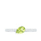 Natural 1 Carat Pear Shape Peridot Engagement Ring with Diamond