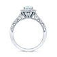0.6 Carat Moonstone and Diamond Engagement Ring with Milgrain Details