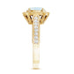 0.6 Carat Moonstone and Diamond Engagement Ring with Milgrain Details