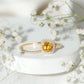 1.2 Carat Citrine Halo Wedding Ring Set with Moissanite