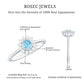 Real Round Aquamarine and Diamond Halo Promise Ring