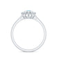 Real Round Aquamarine and Diamond Halo Promise Ring