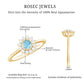 Real Round Aquamarine and Diamond Halo Promise Ring