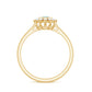 Real Round Aquamarine and Diamond Halo Promise Ring