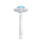 Natural 0.8 Carat Aquamarine Halo Engagement Ring with Diamond