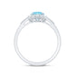 Natural 0.8 Carat Aquamarine Halo Engagement Ring with Diamond