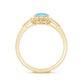 Natural 0.8 Carat Aquamarine Halo Engagement Ring with Diamond
