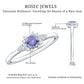 Anillo de promesa de tanzanita auténtica con diamante