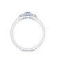 Anillo de promesa de tanzanita auténtica con diamante