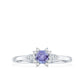 Anillo de promesa de tanzanita auténtica con diamante