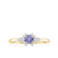 Anillo de promesa de tanzanita auténtica con diamante