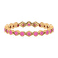 Created Pink Sapphire Stackable Eternity Ring with Beaded Shank