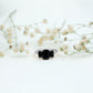 Emerald Cut Black Onyx Three Stone Engagement Ring