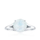 0.8 Carat Natural Moonstone Solitaire Ring with Surprise Diamond