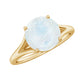 0.8 Carat Natural Moonstone Solitaire Ring with Surprise Diamond