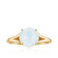 0.8 Carat Natural Moonstone Solitaire Ring with Surprise Diamond