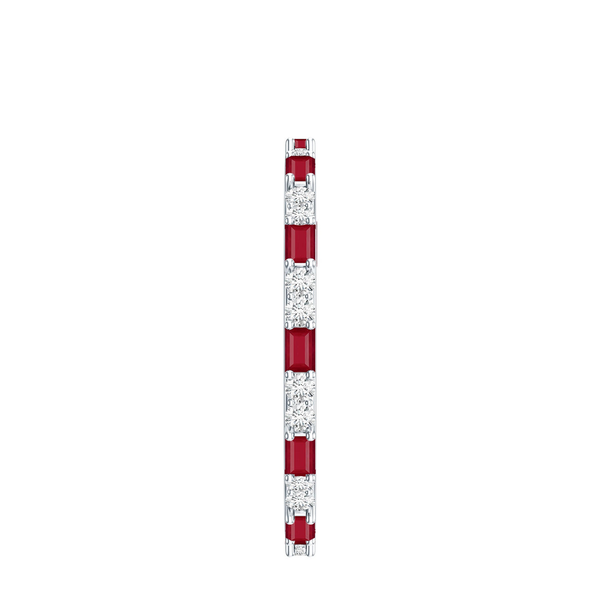 Genuine Baguette Ruby Diamond Eternity Ring for Women