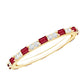 Genuine Baguette Ruby Diamond Eternity Ring for Women