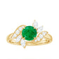 Natural 0.4 Carat Emerald Engagement Ring with Diamond
