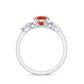 0.7 Carat Fire Opal Flower Engagement Ring with Diamond
