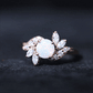 Anillo de compromiso de ópalo etíope y diamante inspirado en la naturaleza