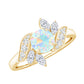 Anillo de compromiso de ópalo etíope y diamante inspirado en la naturaleza